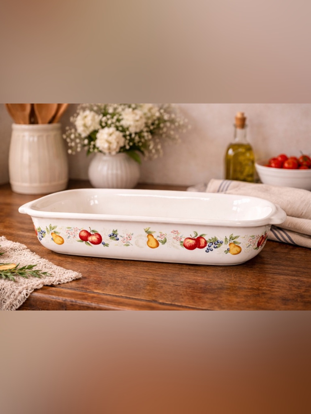 Corelle Chutney 9x13 Baking Dish Farmhouse Fruit Stoneware Casserole